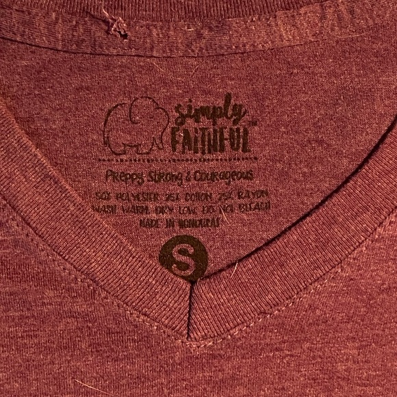 SALE 3/$20 EUC Simply Southern/Simply Faithful T shirt,Purple /pink plaid Deer - Picture 4 of 6
